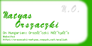 matyas orszaczki business card